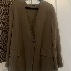 COS Tan Blazer Modern Oversized Wool-Blend